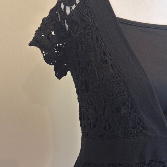 INC International Concepts Black Crochet Tunic Top | Women’s Small - Picture 7 of 8